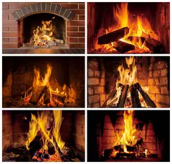 Christmas Backdrop Fireplace Fire Winter Baby Photographic Photozone Photography Background For Photo Studio Photophone Props