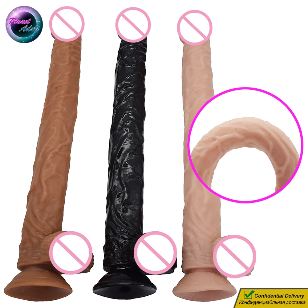 41*4cm miękkie PVC długie Dildo duże Dick realistyczny Penis kobiety Masturbator zabawki erotyczne dla dorosłych dla kobiet cipka wagina gej Anal