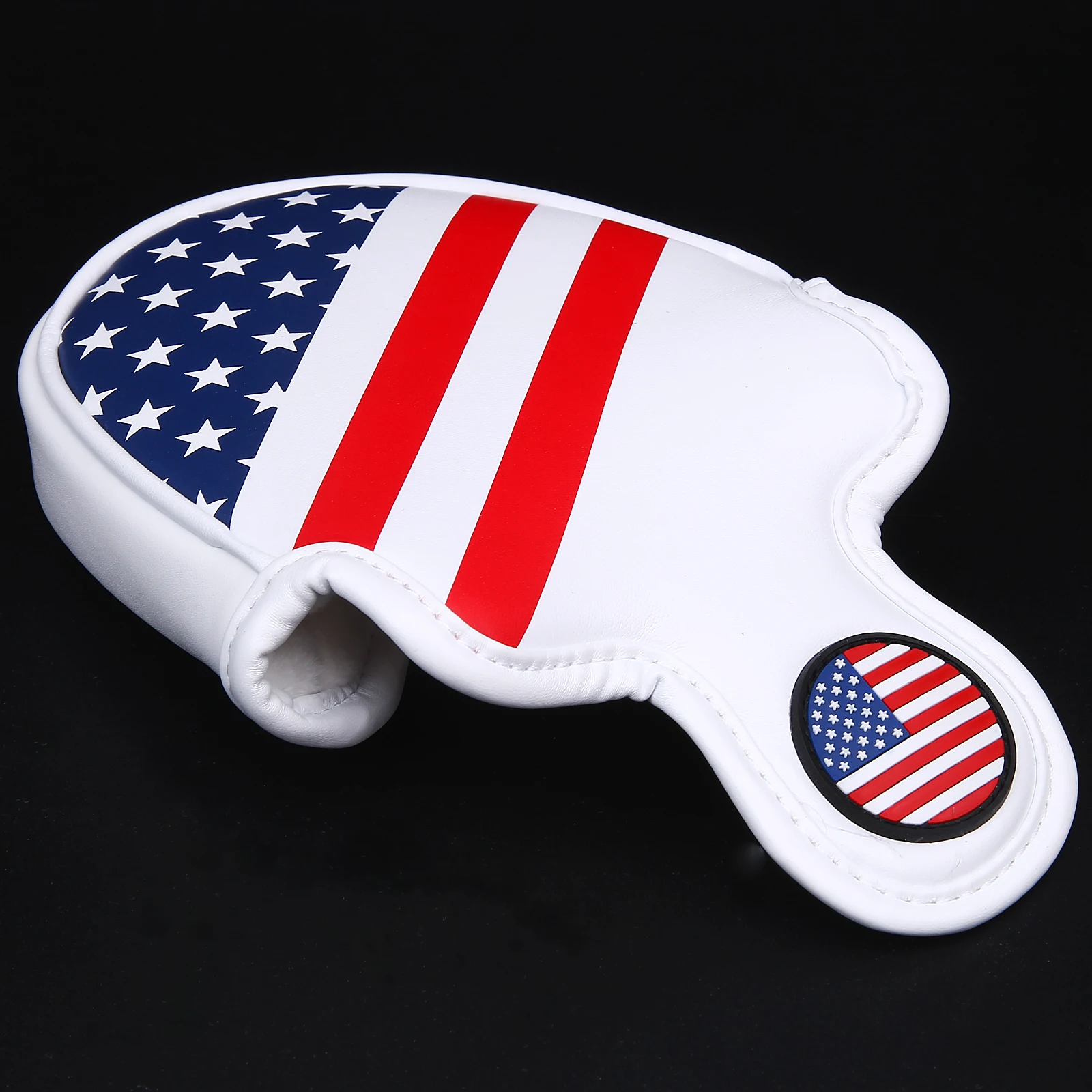 Golf Mallet Headcover Putter Cover for Center-shaft Putter Club USA Flag Style Magnetic Closure