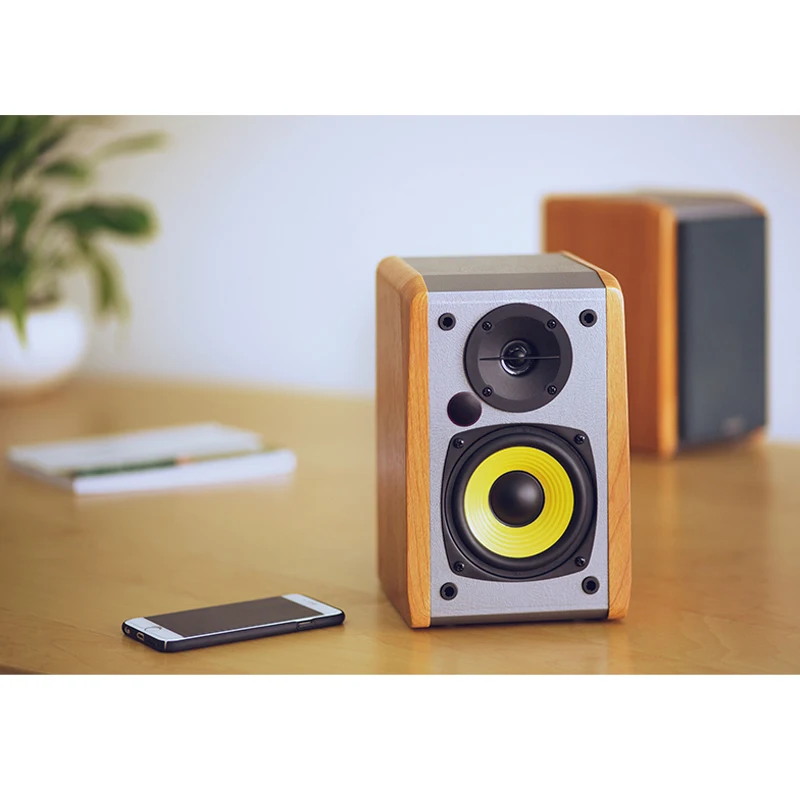 KYYSLB R1000BT سماعة لاسلكية تعمل بالبلوتوث 2.0 قناة نشط المتكلم حاسوب خشبي المتكلم مع مضخم الصوت