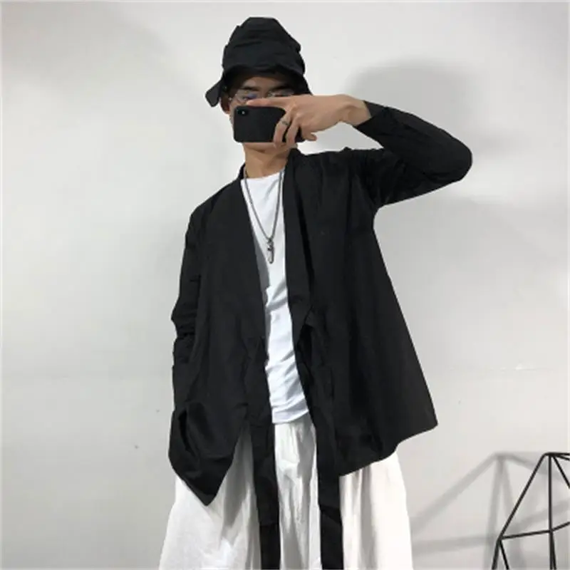 

Spring and autumn new original designer simple casual jacket harajuku dark Japanese pure-color Cardigan trend