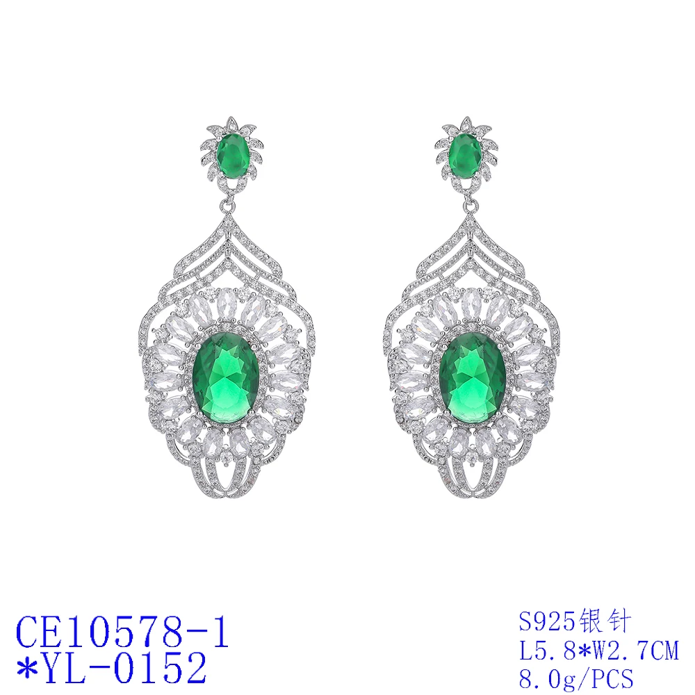 Classic Cubic Zircon Earrings for Wedding, Crystals Dangle Earring for Bride, Women Girl Gift CE10578