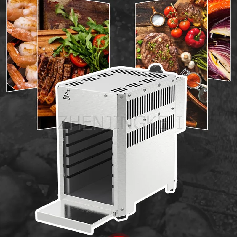 

Desktop Stainless Steel Enamel Charcoal Stove Grilled Shrimp Steak Chicken Wings Potato Outdoor Home Small Barbecue Machine