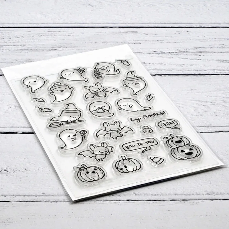 Frightful Little Bits Clear Stamps With Metal Cutting dies for DIY Scrapbooking Paper Cards Silicone Transparent Stempels Seal N