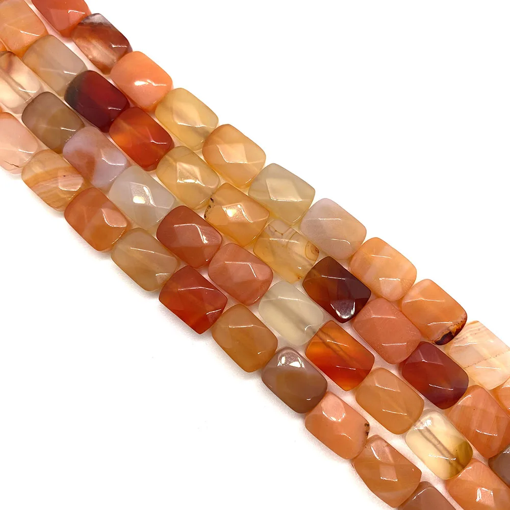 Rectangular Natural Stone Faceted Beads 8x11x5mm Agate Beads for DIY Jewelry Making, Bracelet, Necklace, Jewelry Accessories