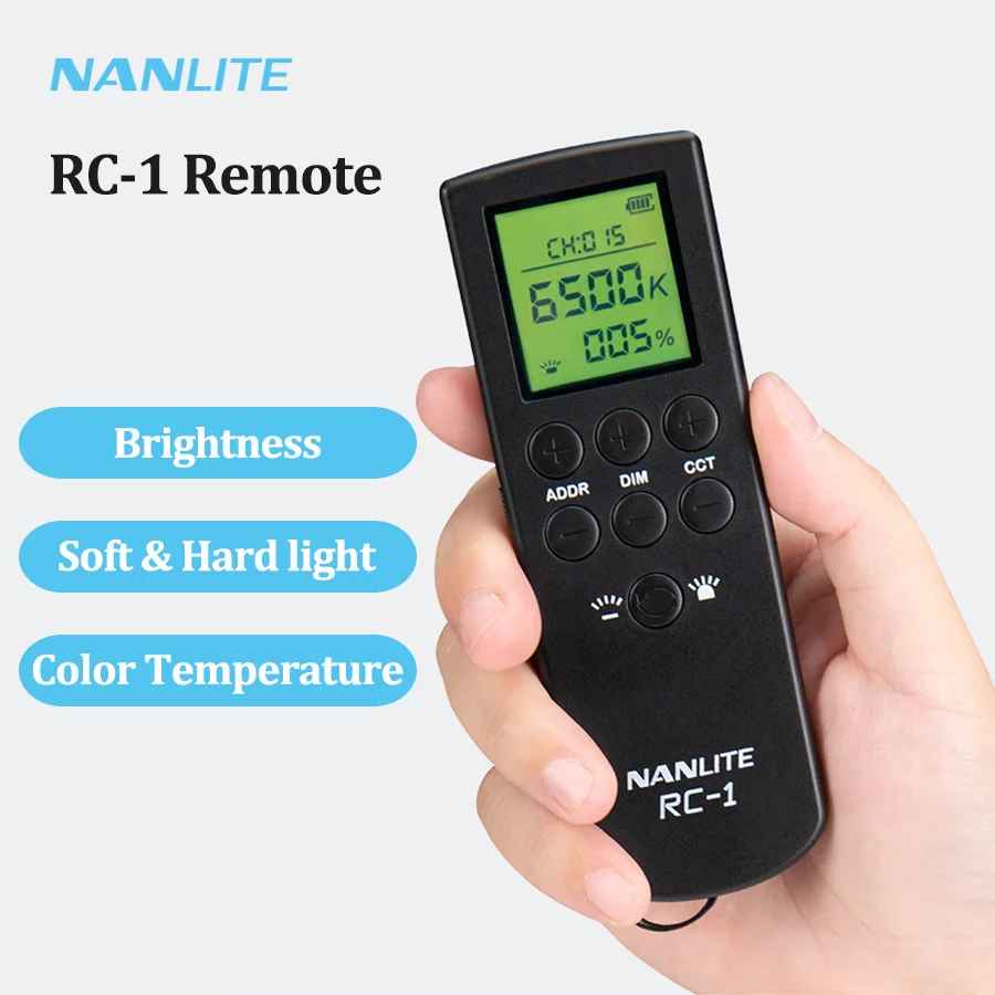 

Nanguang RC-1 Wireless Remote Controller Smart dimming for Nanlite 2.4G Light Pavotube 6C FORZA60W Accessories