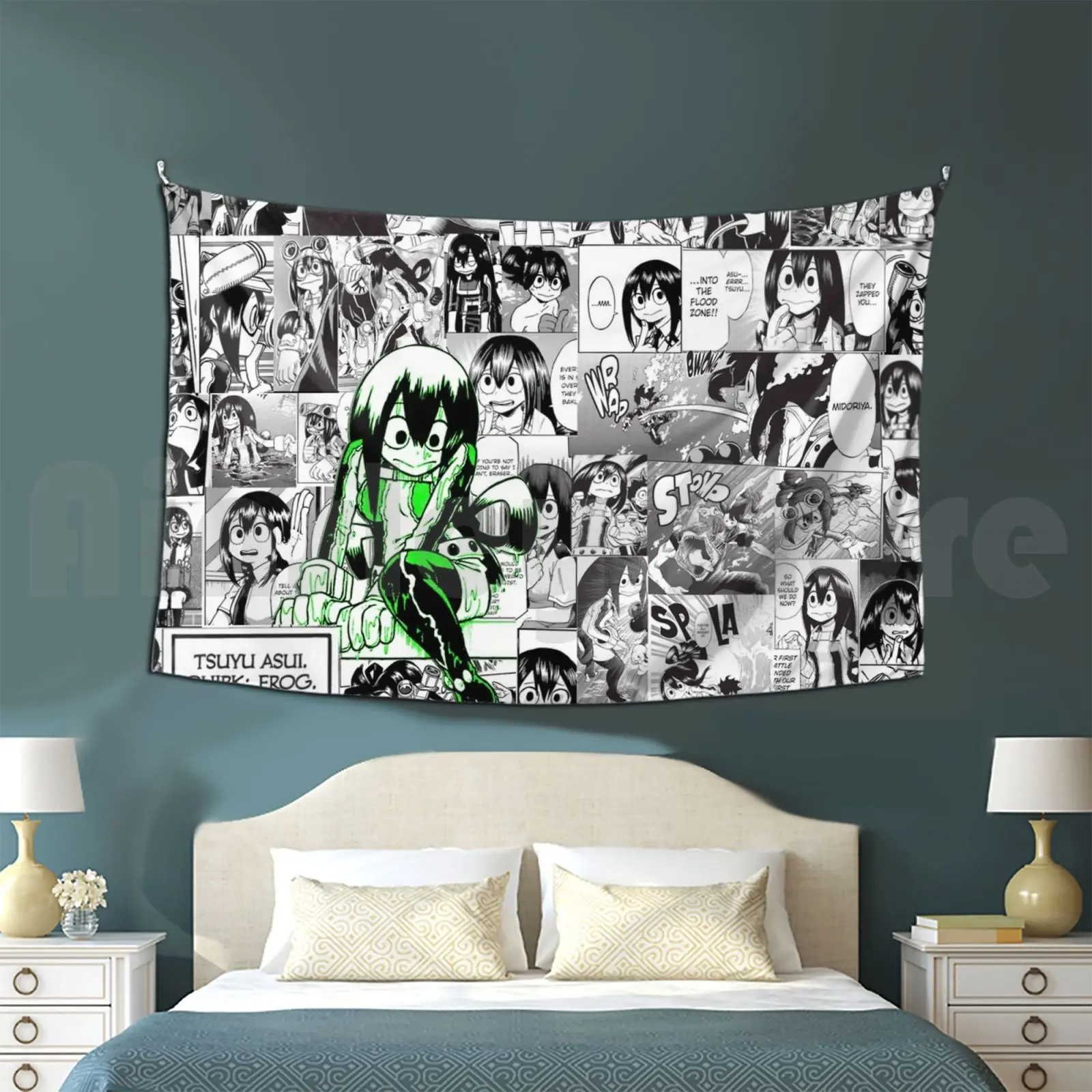 Froppy Hops Into Battle! Customized Tapestry Tsuyu Asui Asui Tsuyu Tsuyu Asui Froppy Boku No Hero