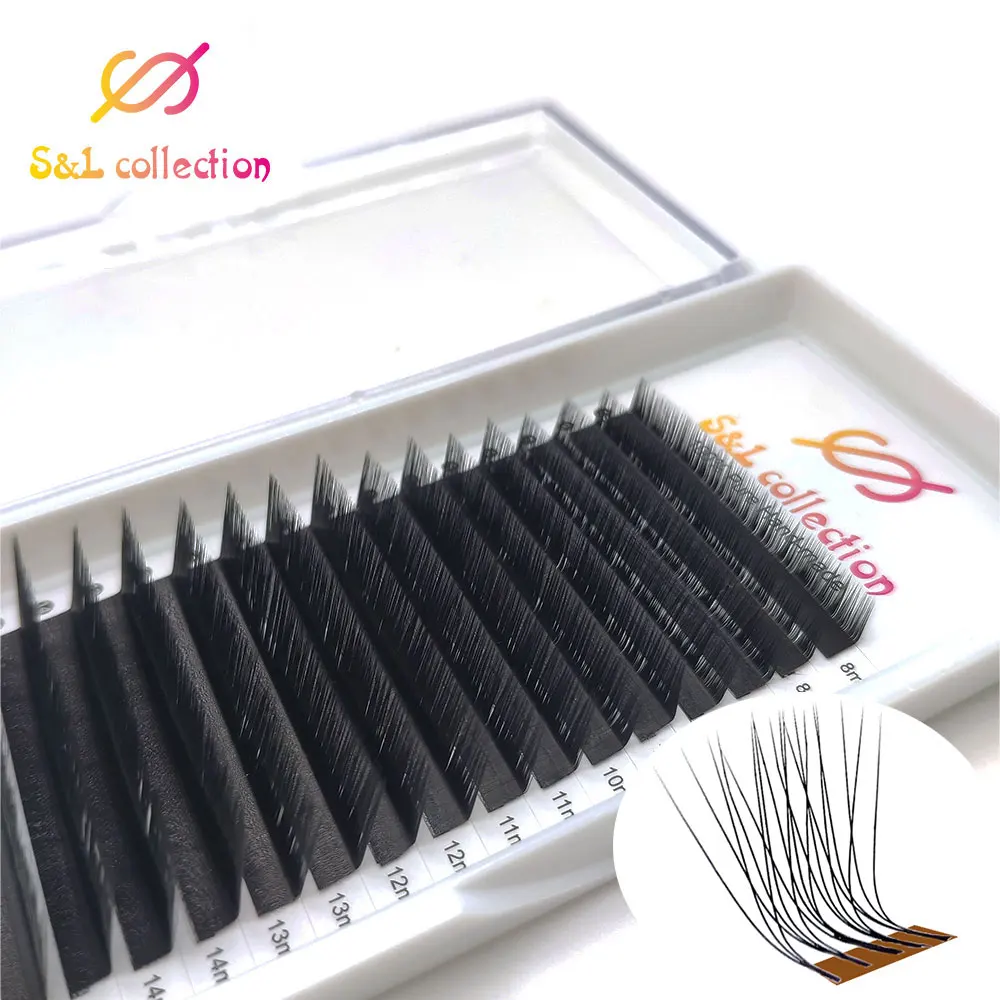 L//LC/LD/M Curl Eyelashes Makeup Eyelash Extension Bloom Auto Fans Eyelash Easy Fanning Lashes Auto Fan Magnetic Camellia Beauty