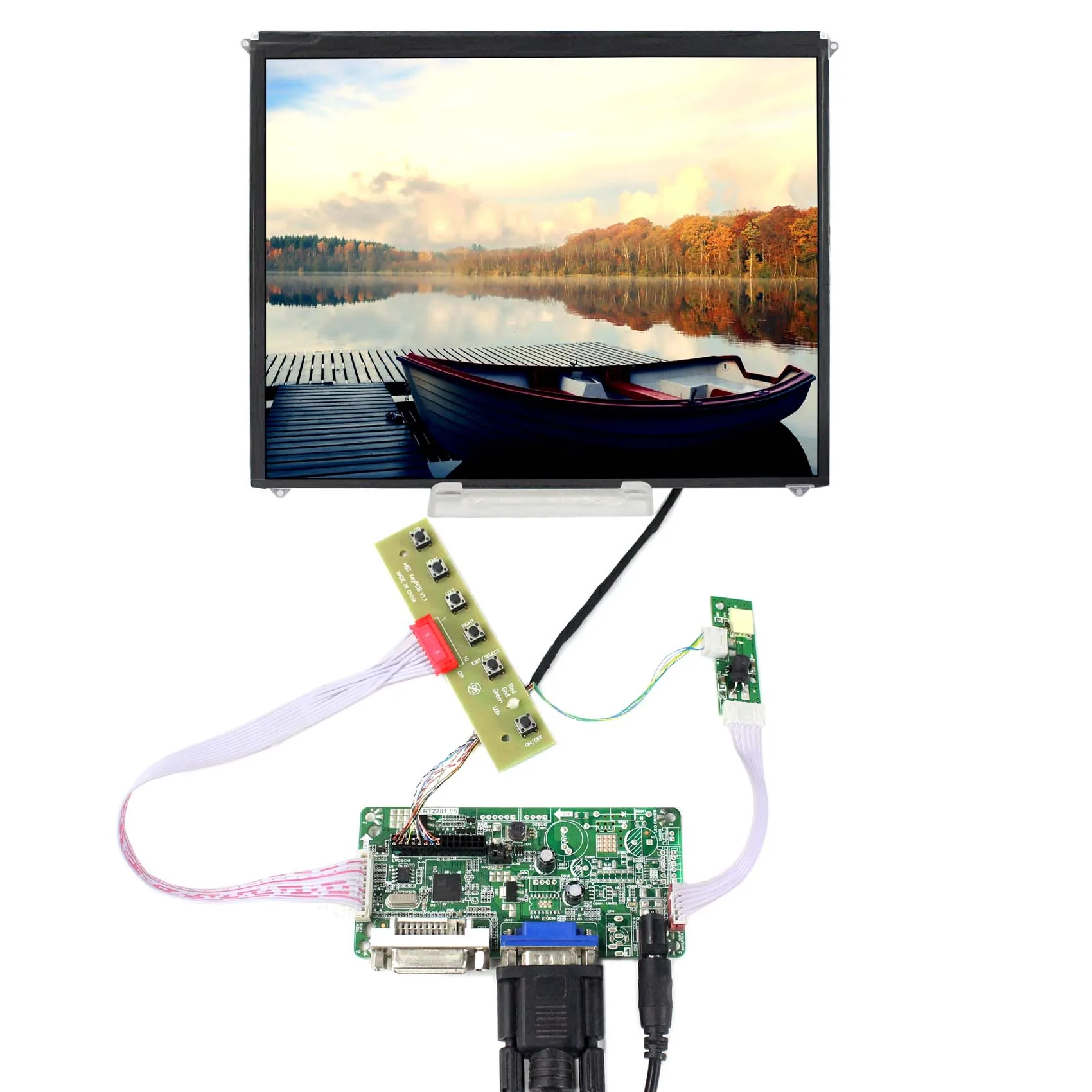 

9.7" IPS LCD Screen 9.7 inch 1024x768 display with VGA+DVI LCD Controller Board Kit