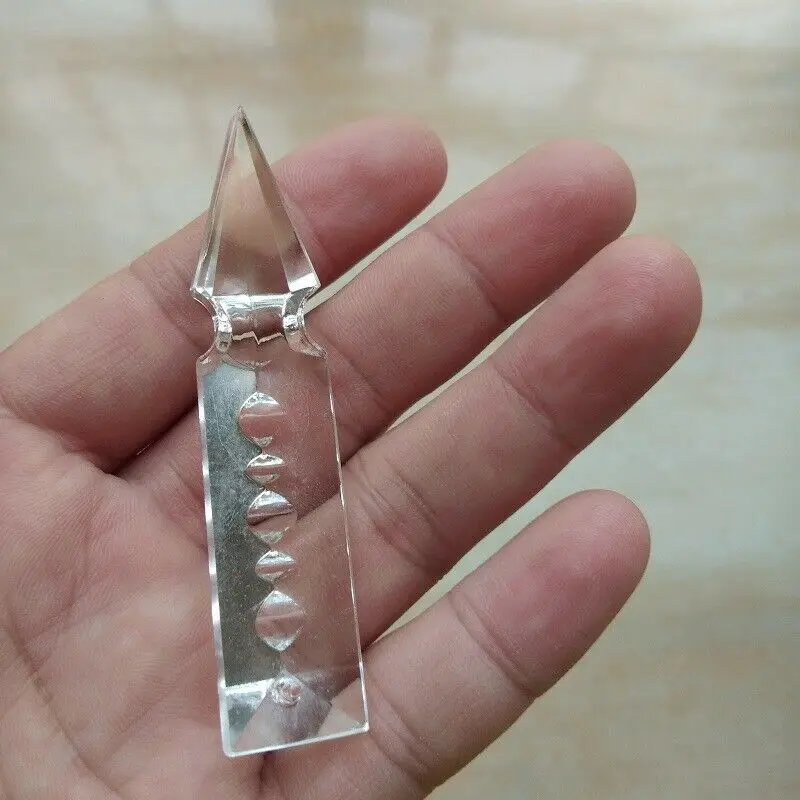 Camal-barra colgante de prismas de cristal triangulares, lámpara de cabeza con flecha, partes de iluminación, decoración del hogar, 76-150mm, 10 Uds.