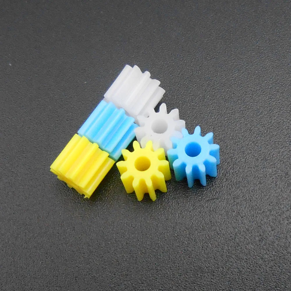 1000PCS X 0.5 Modulus 10T 0.5M 10 Teeth Spur Gear A 2MM 1.95MM Blue Yellow White Gears Height 5MM Diameter 6MM 2A *FD151-152-267