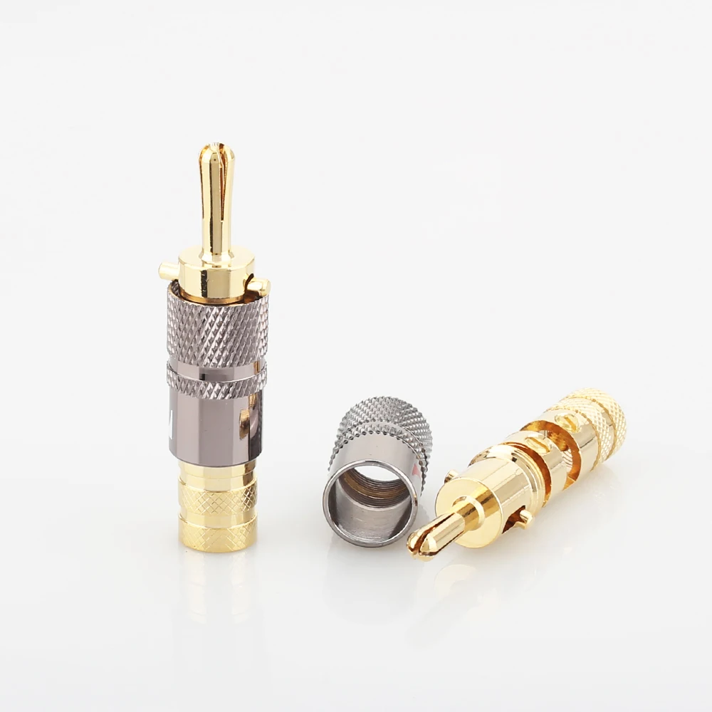 

100pcs/lot wholesale 24k Gold plated speaker banana plug 10mm Gold plated connector