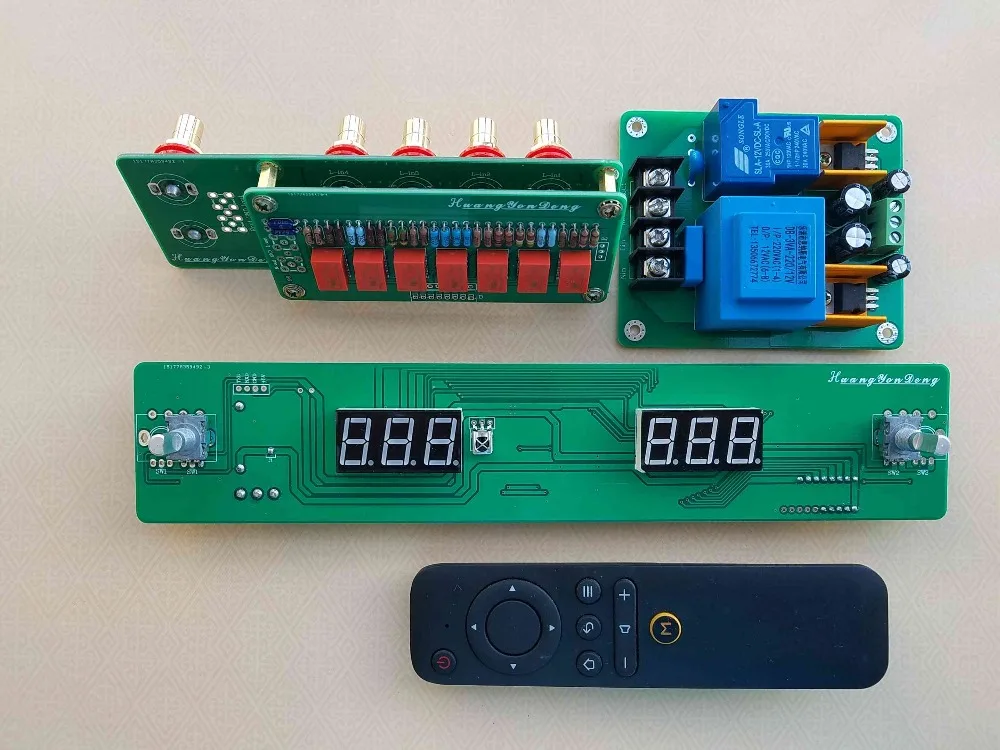 

NEW HiFi 128 Steps Remote Volume Control Board Relay Pure Resistor Shunt DIY Preamp Audio 4 road input 1 road output