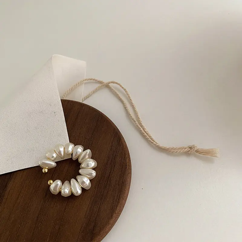 Irregular Pearl Ear Clip Fake Piercing Ear Cuff Artificial Pearls Ear Clips On Earrings Women French Retro Elegant Jewelry Gifts - 6