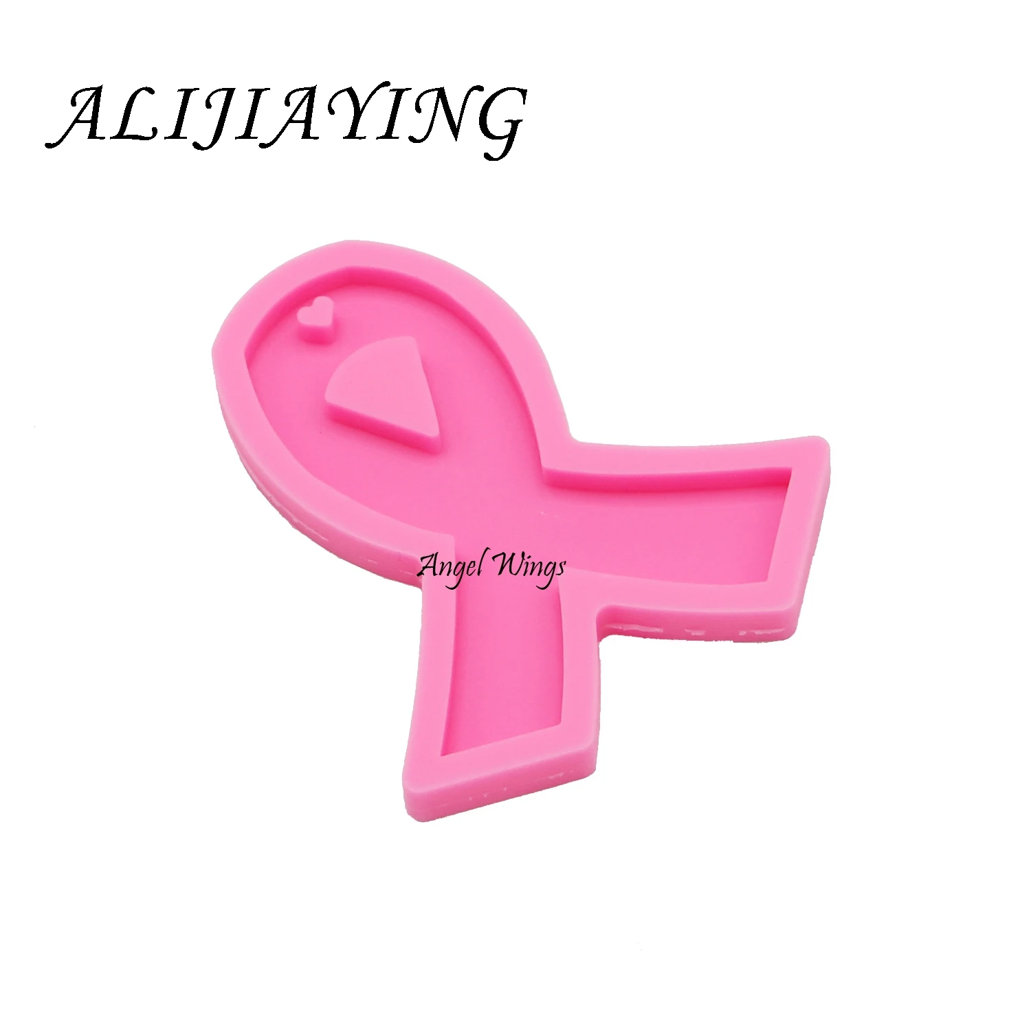 DIY Shining Cancer ribbon silicone mold Ribbon keychain mould Liquid silicone mold DIY resin molds for jewelry DY0107