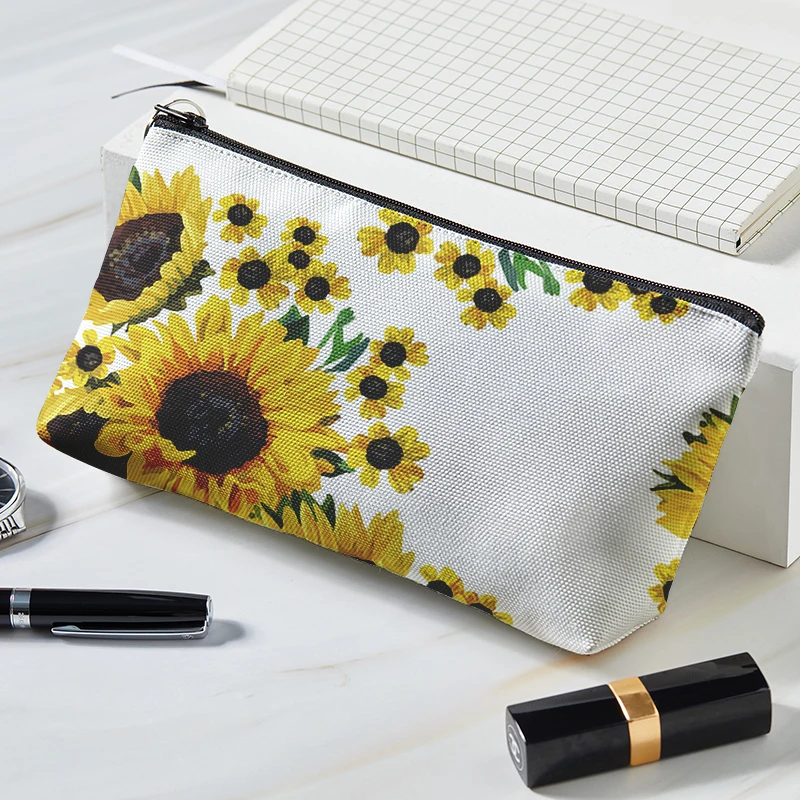 

Makeup Bag Small Fresh Daisy Pattern Printing Cosmetic Bag New Fshion Cosmetic Bag Girl Storage Bag Coin Purse For Women