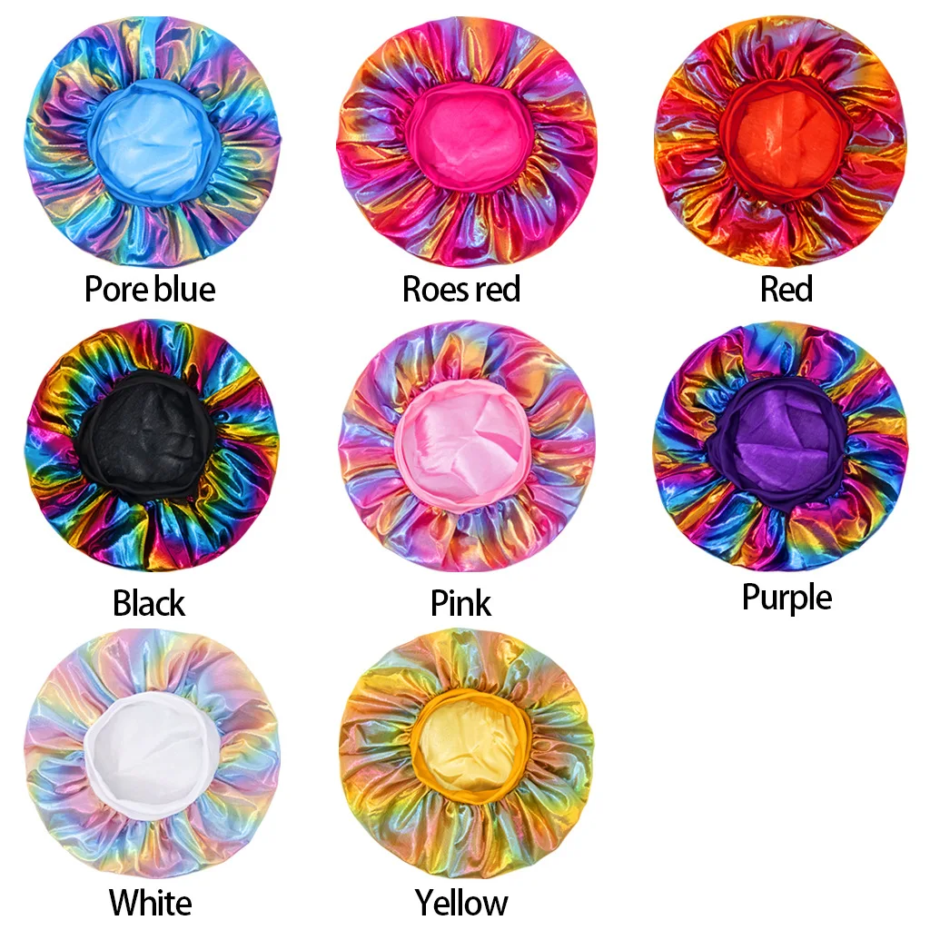 Wholesale Low Price 8 Colors Baby Sleep Hat Bonnet Plain Laser Hair Bonnets Hat For Kids