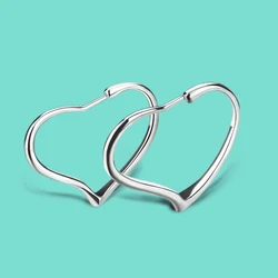 Star Style Fashion Hyperbolic Hoop Earrings For Women 925 Sterling Silver Big Heart Earring Female Trendy Temperament Jewelry