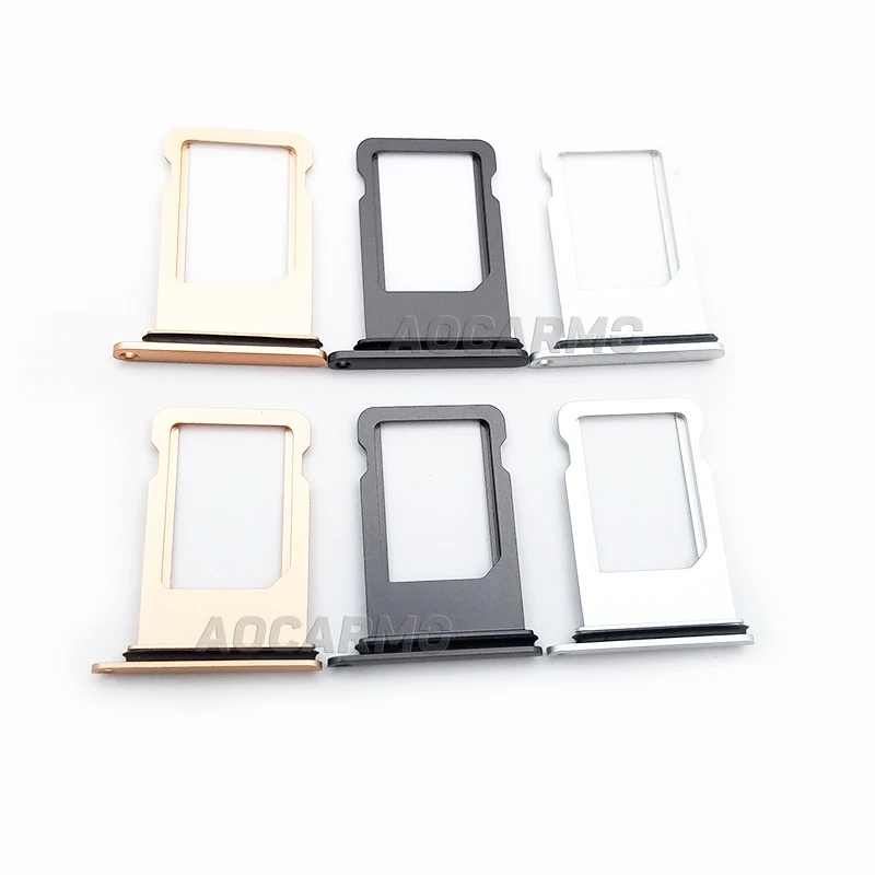 Aocarmo Nano Sim Card Tray Slot Holder Replacement Part For iPhone 8 / 8P Grey Gold Silver