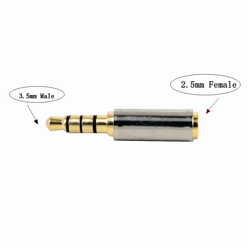 Jack 3.5 mm / 2.5 mm Audio Adapter for Aux Speaker Cable Stereo Headphone Headset Mic 2.5mm Male