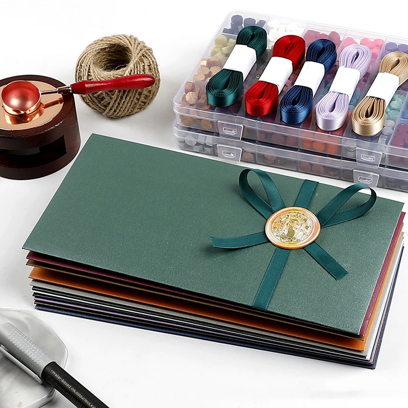 Vintage Wax Seal Kits Stamps Scrapbook Material Wax Seal DIY Craft Party Decoration Birthday Wedding Stamp Set 24 Colors