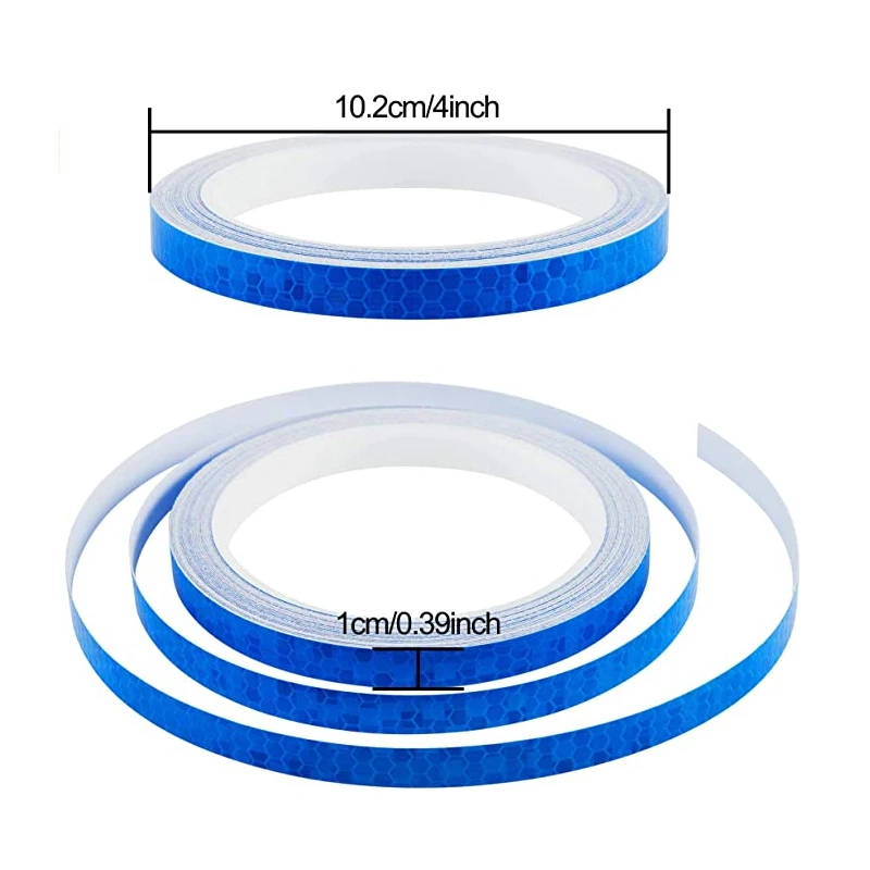 Autocollant réfléchissant haute visibilité pour vélo, 5 couleurs, ruban d'avertissement auto-adhésif pour la sécurité routière, 1cm x 8m