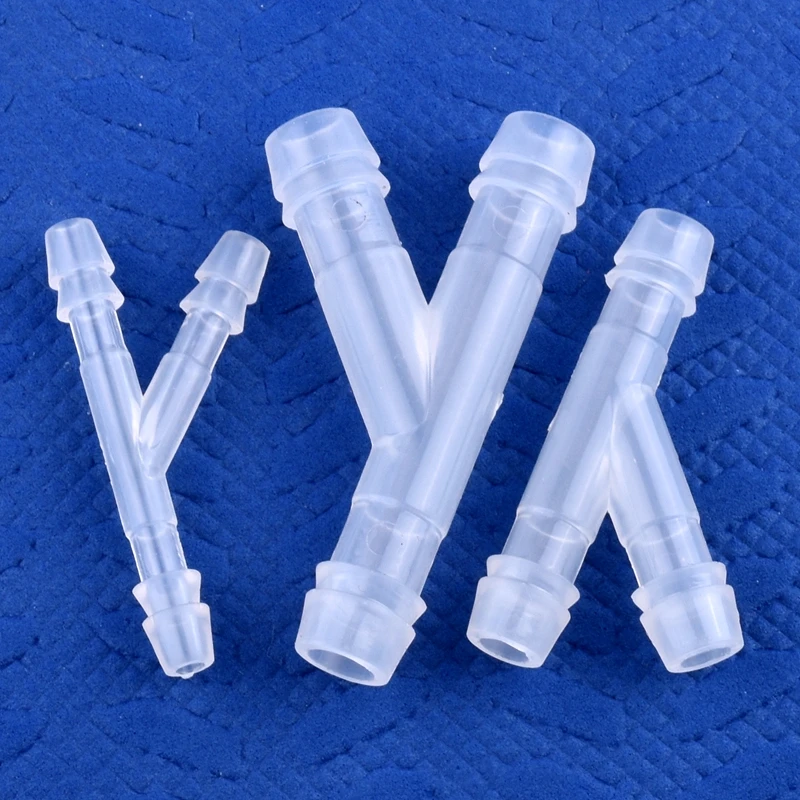 5~200Pcs 4~18mm Food Grade Plastic Oblique Y-Type Tee Connector Aquarium Tank Air Pump Gas Diverter Irrigation Pagoda Hose Joint