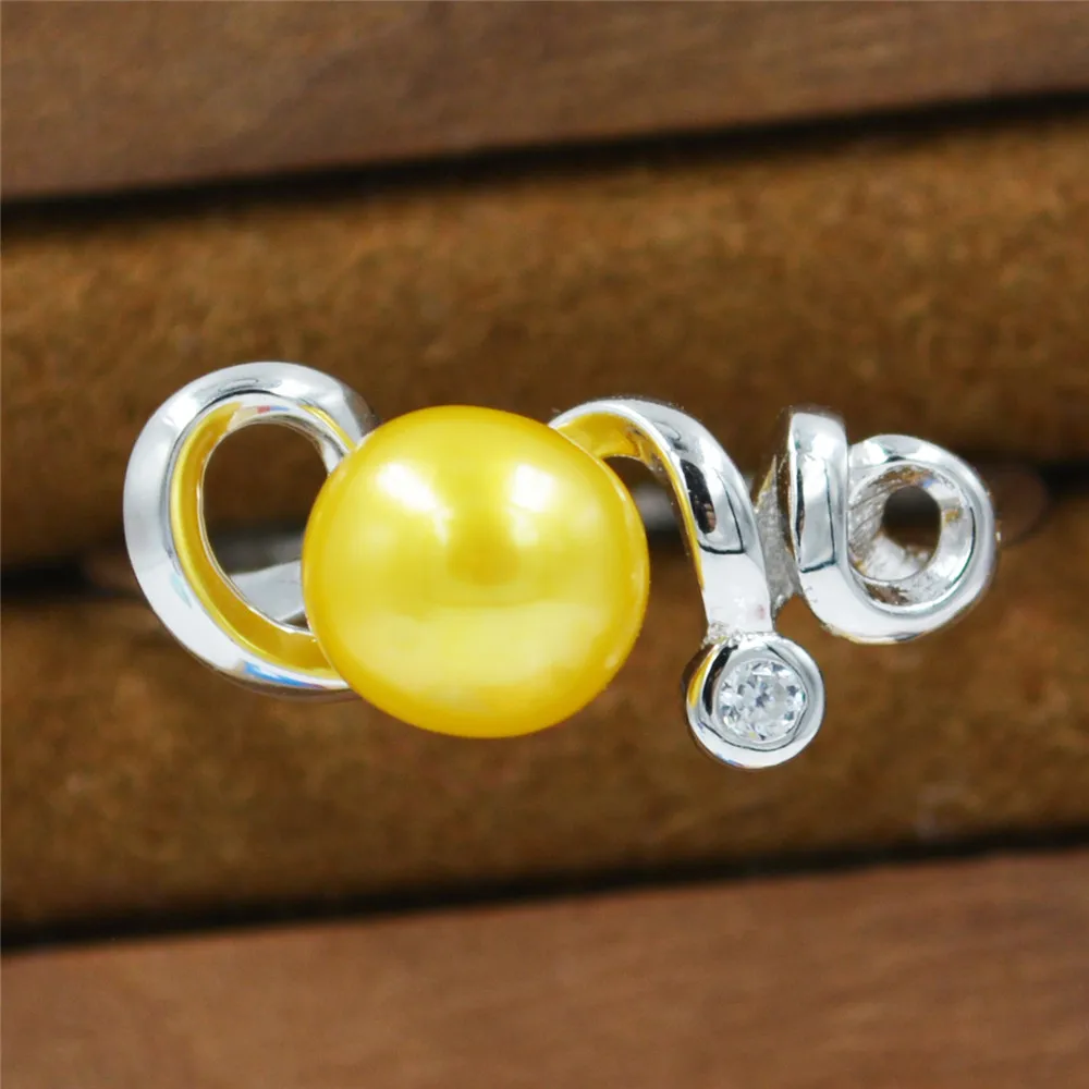 S925 Sterling Silver Love Ring Accessories Settings Wholesale Pearl Fittings Adjustable PS4MJZ001