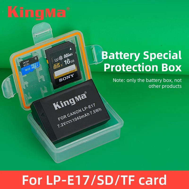 KingMa LP-E17 Battery Case Battery Holder Storage Box For Canon LP-E17 Battery EOS RP M3 M5 M6 760D 750D 800D 850D 77D