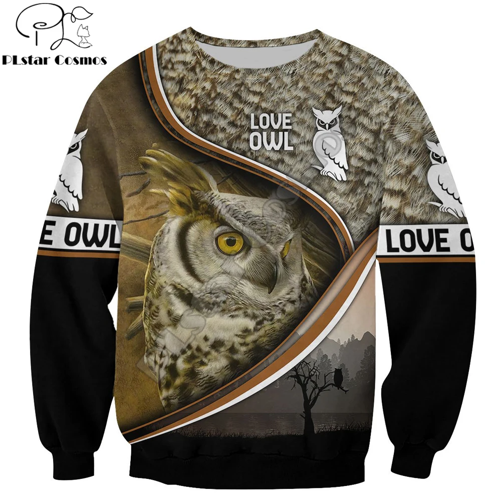 Animal Beautiful Owl 3D All Over Printed Autumn Men Hoodies Unisex Casual Pullover Zip Hoodie Streetwear sudadera hombre DW0504