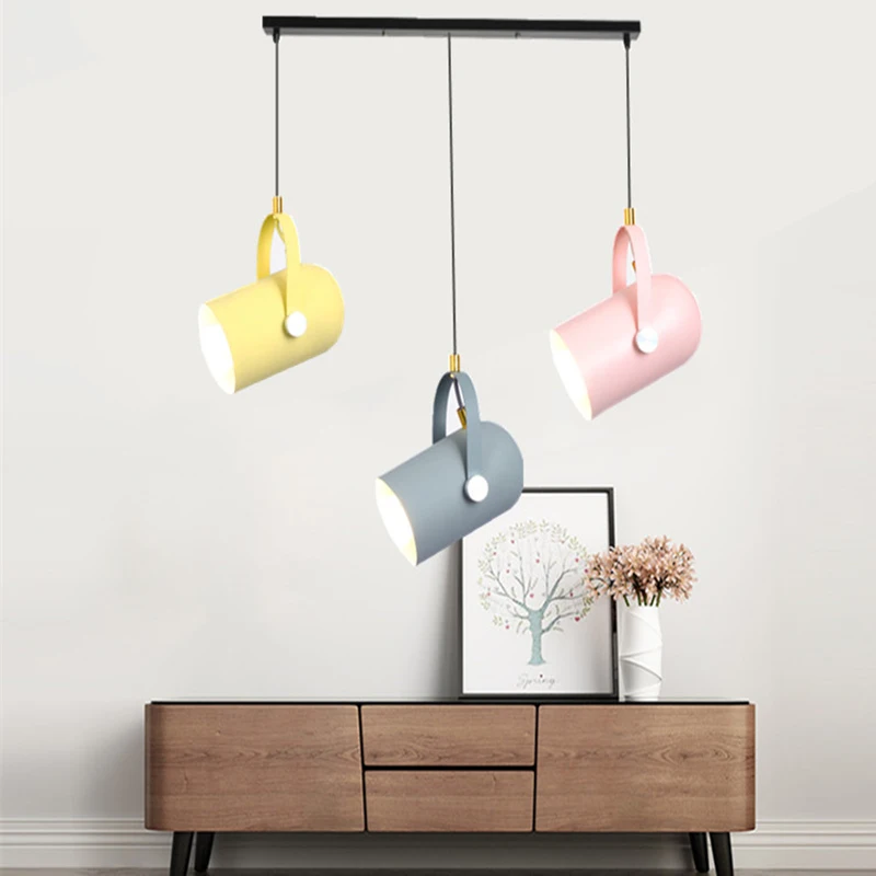 Nordic Pendant Lights Minimalism Broplight Iron/Angle Adjustable E27 Small  Clothing Store/Restaurant/Bar Hanging Lamp