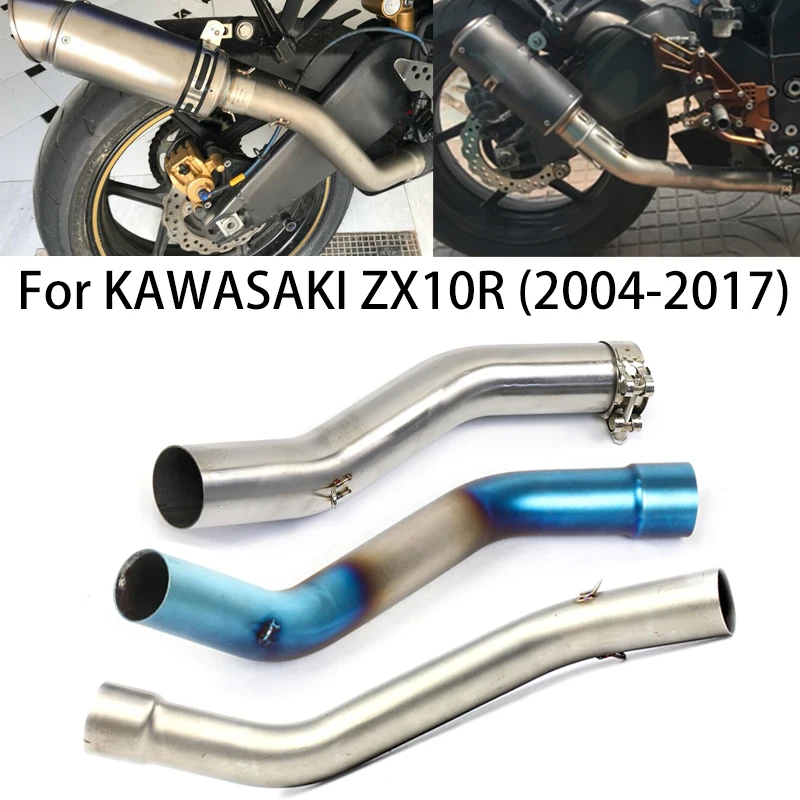 Upgrade For KAWASAKI ZX10R 2004 2005 2008-2017 Motorbike Motorcycle Exhaust Middle Link Pipe Connect Section Escape