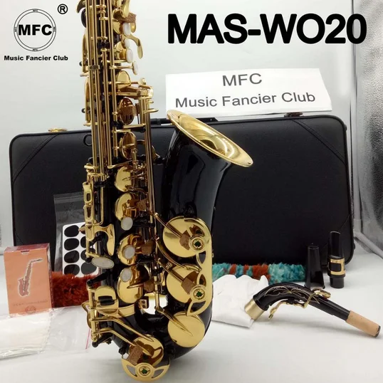 Music Fancier Club Alto Saxophone MAS-WO20 Black Lacquer With Case Sax Alto Mouthpiece Ligature Reeds Neck Musical Instrument