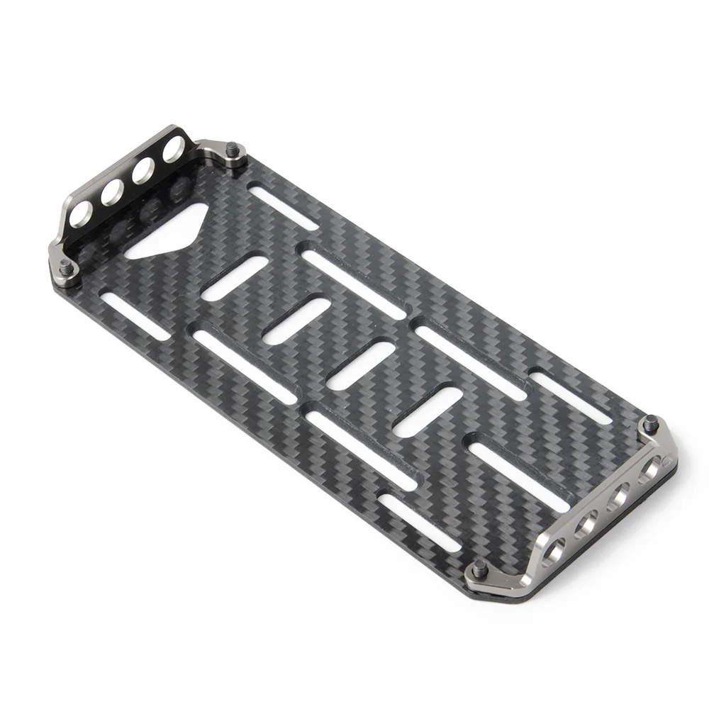 YEAHRUN RC Car Battery Mounting Plate Tray Carbon Fiber for 1/10 RC Crawler Axial SCX10 Upgrade Accessories