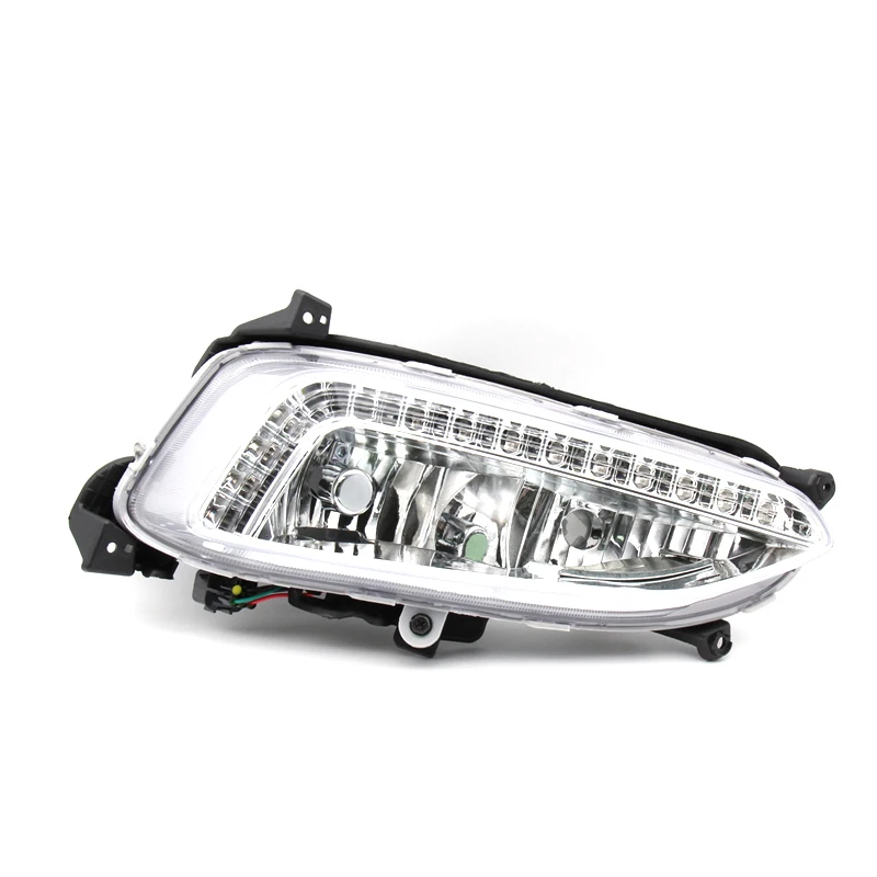 For Hyundai Santa Fe IX45 2013 2014 2015 1 Pair 12V Fog Lamp DRL LED Daytime Running Light Waterproof Car Headlight Assembly