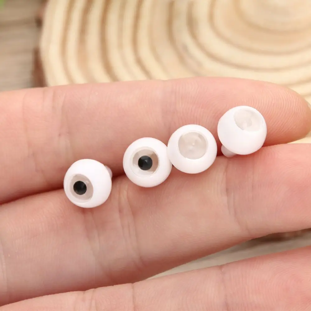 1Set 8~26mm Eyeball Toy Half Round Acrylic Doll Eyes Accessories Transparent&Black Eye DIY Sticking Mud Clay Toys