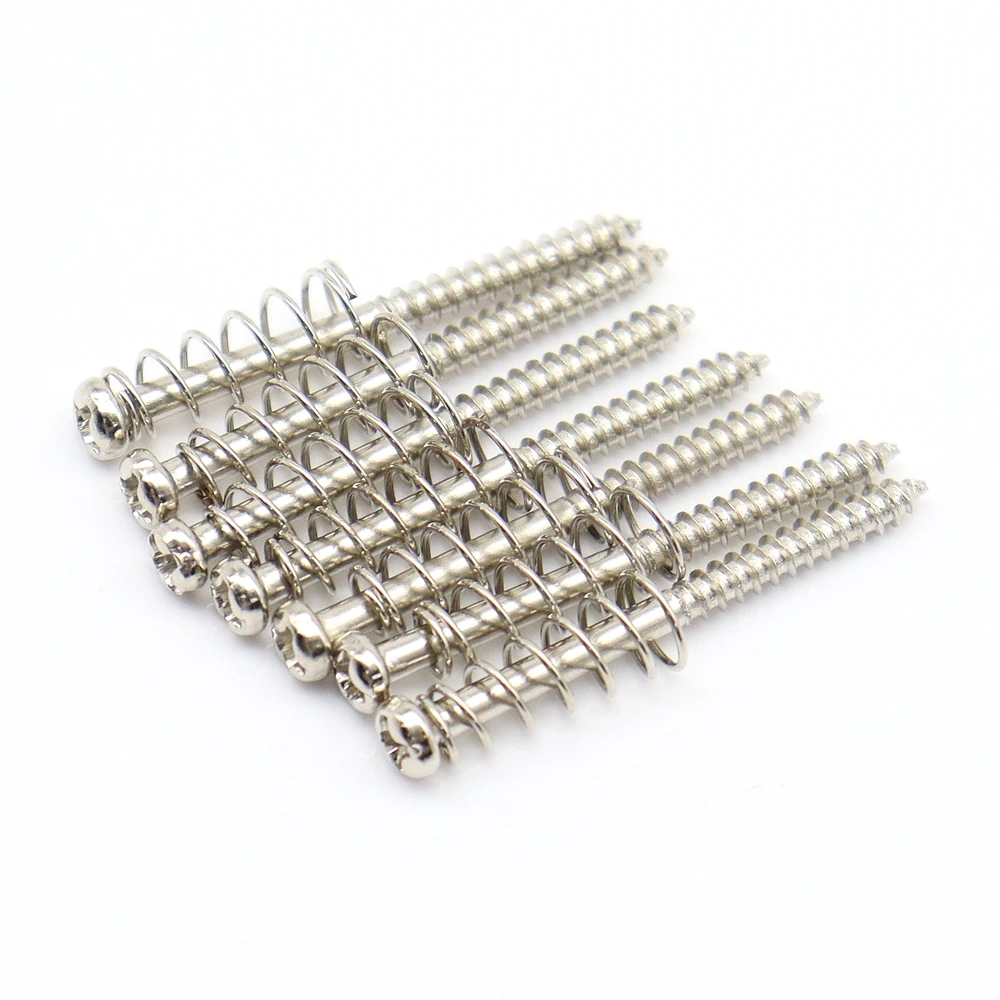 30 Stück Schrauben für E-Gitarren- und Bass-Tonabnehmer, feste Einstellschraube, Befestigungsschraube mit Feder, 3 x 38 mm – Detail 6