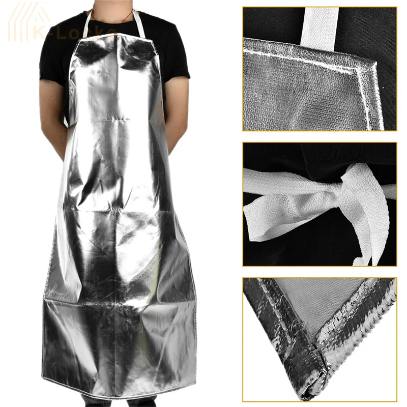 New 1000 Degree High Temperature Heat Insulation Aluminum Foil Apron Industries Anti-radiation Durable Apron Family BBQ Apron