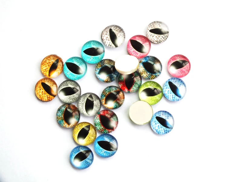 New Fashion 10pcs 25mm Mixed Dinosaur Eyes The Devil Eye Handmade Cabochons Glass  Cat eyes DIY