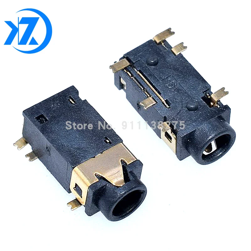 10PCS 3.5 MM headphone socket Audio socket PJ-342 Surface mounted 6 feet Double track gold plated PJ342