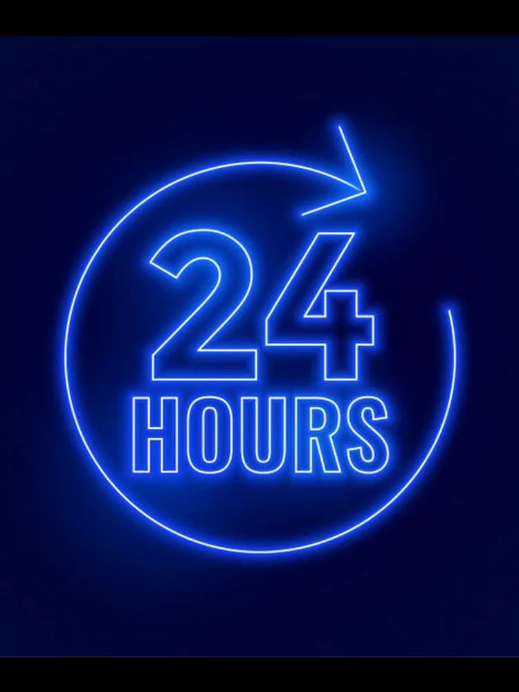 Neon Sign For 24 Hours Open Signboard business display Floor Lamp resterant light Hotel shop diner coffee Impact Attract light