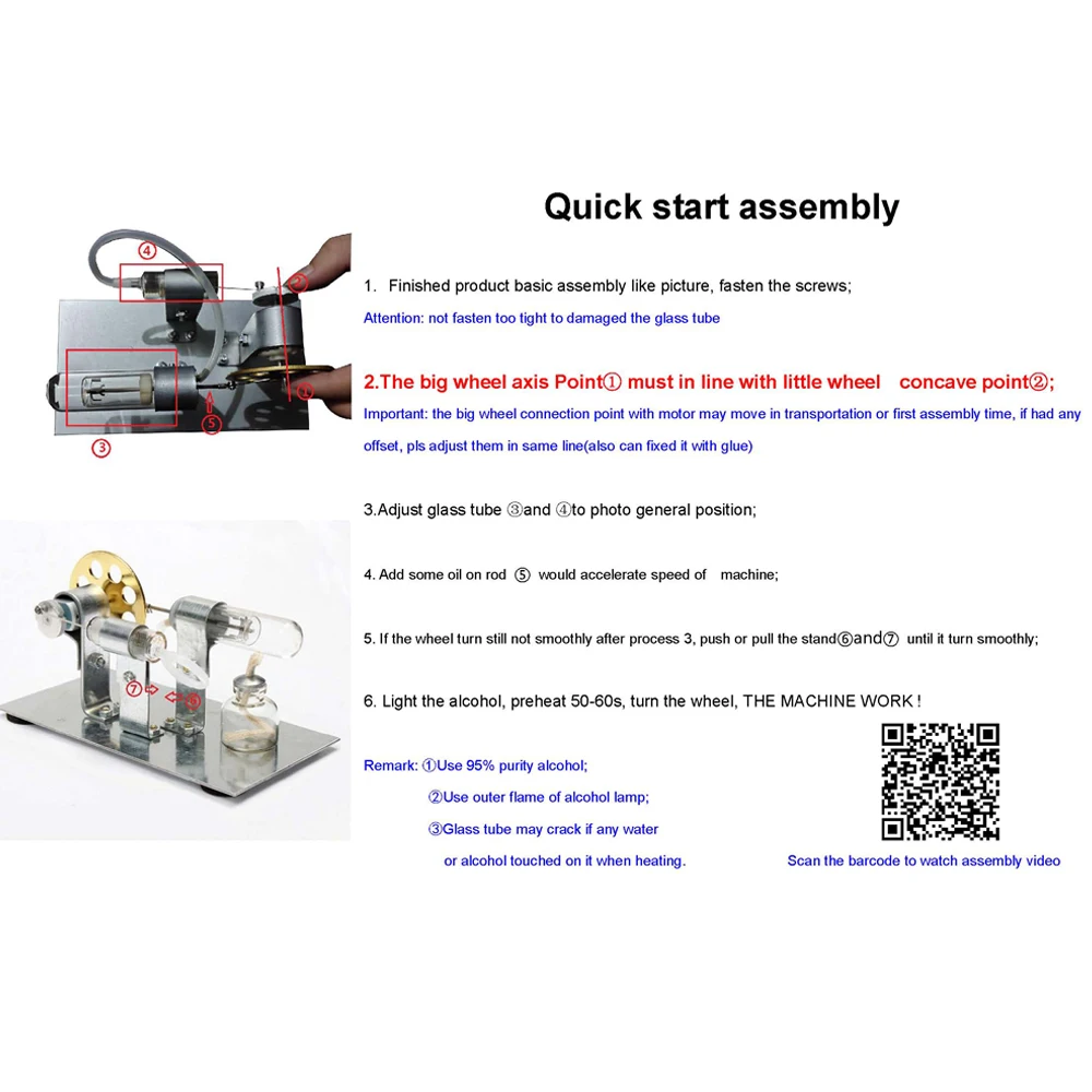 Aibecy Mini Hot Air Stirling Engine Motor Model Stream Power Physics Experiment Educational Toy