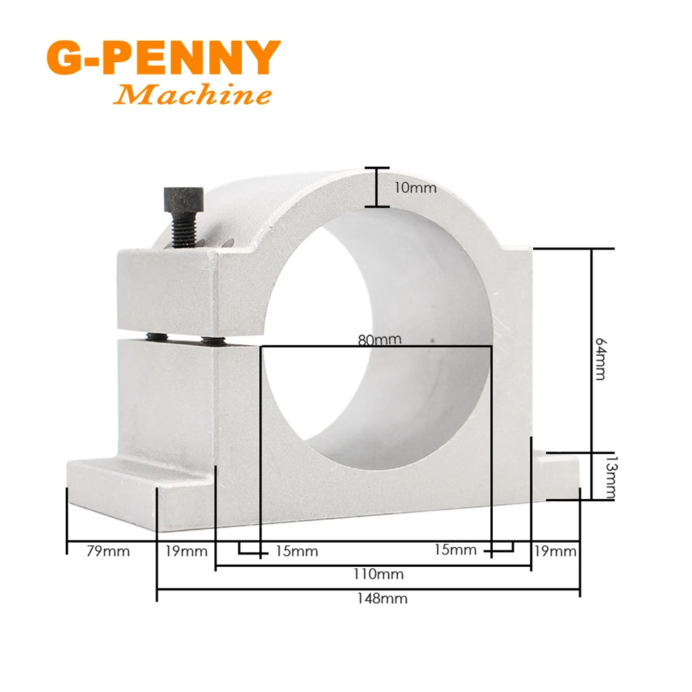 G-PENNY 1.5KW Water Cooled Spindle Motor ER16 4 Bearings 80x 220mm & 1.5kw VFD / Inverter & 80mm Bracket & 75W Water Pump