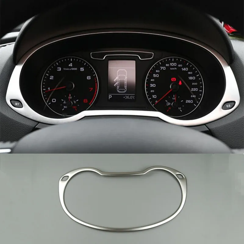 Car Console Speedometer Decoration Frame Stainless Steel Odometer Cover Trim For Audi Q3 2013-2017 Interior Accessories Sticker