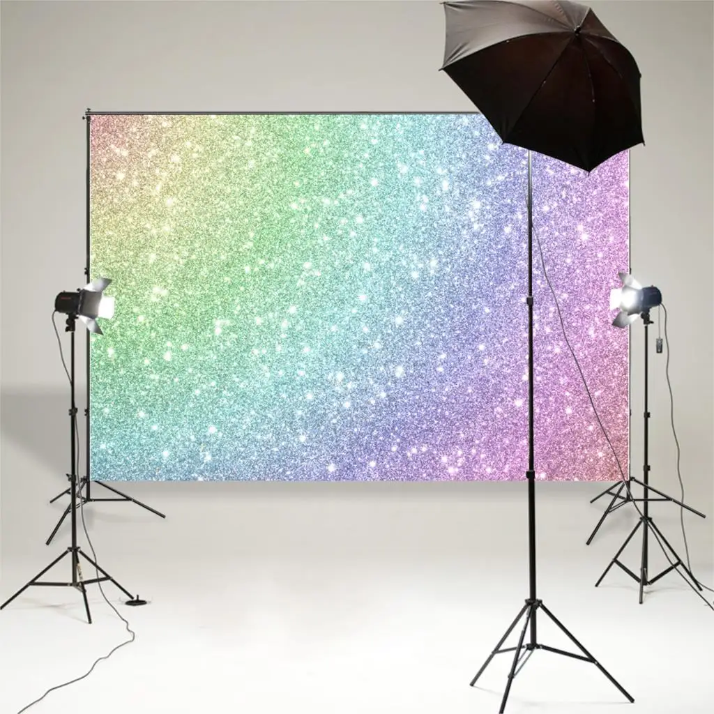 BEIPOTO Unicorn shiny multi-colored background of sequins bokeh Photography backdrops baby shower birthday party poster B-837