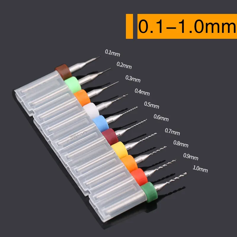 TWOWIN 10pcs PCB Mini Drill Bit Tungsten Steel Carbide  0.1mm to 2.0mm For Print Circuit Board CNC Milling Machine Engraver