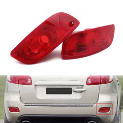 Car Rear Bumper Reflector Lights for Hyundai Santa Fe (CM) 2007 2008 2009 Pre-facelift Tail Fog Light Housing Red Lens