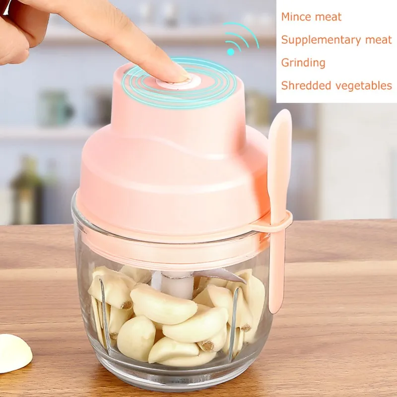 

Portable Household Electric Garlic Masher Vegetable Meat Grinder USB Chargeable Wireless Kitchen Mini Crusher Garlic Chopper