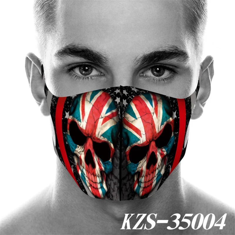 Masque Divertente Scheletro Stampato Maschera Cosplay Accessori Senza Soluzione di Continuità Antipolvere Nebbia Foschia Maschere di Stampa Maschera Moto PM025