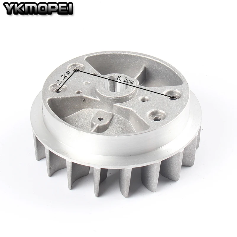 Pull Start Starter Flywheel for 47cc 49cc two Stroke Engine Mini Moto Pocket Dirt Bike ATV Quad Go Kart Motorcycle Minimoto